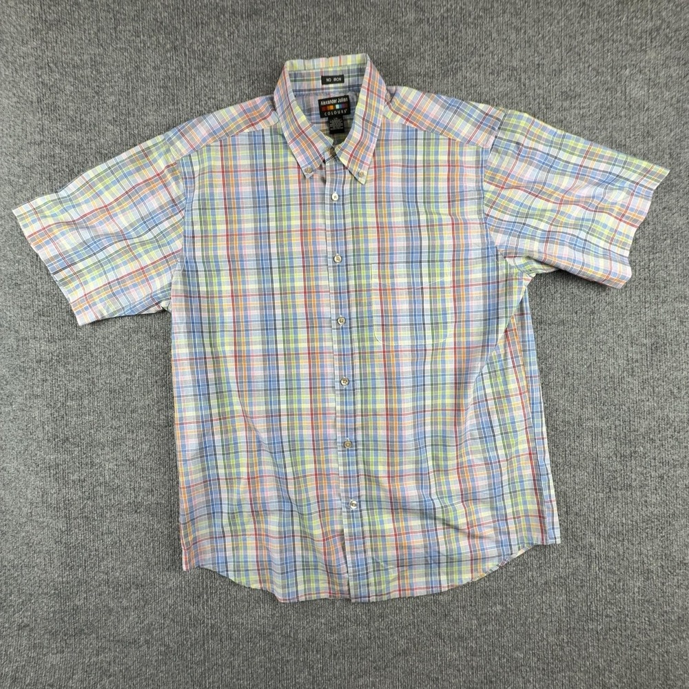 Alexander Julian Colours Shirt Mens Large Multicolor Short Sleeve Button Up